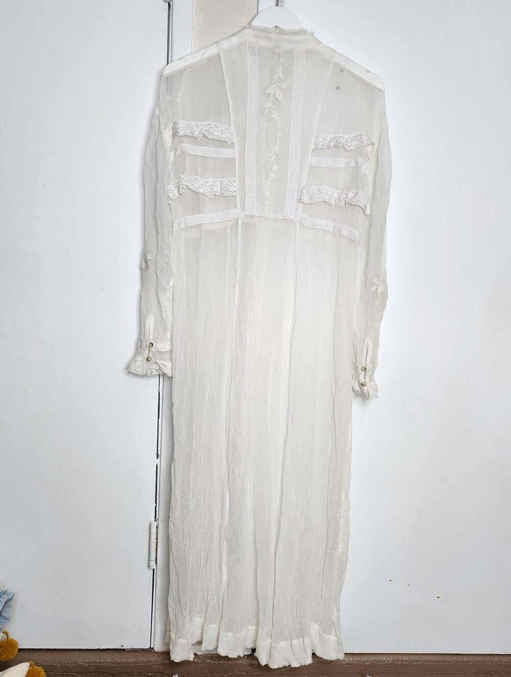 Free People Sheer Vintage-Inspired Button-Front Maxi Dress - Picture 3 of 8